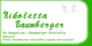 nikoletta baumberger business card